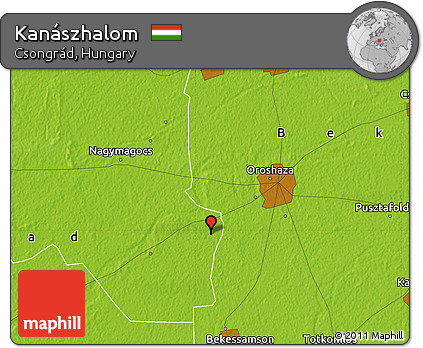 Physical Map of Kanászhalom