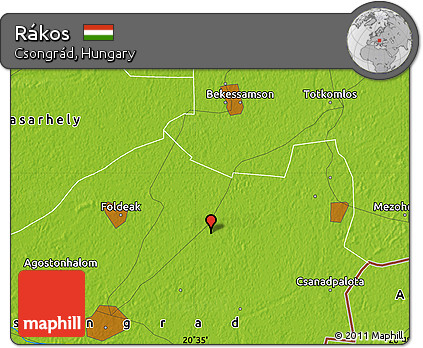 Physical Map of Rákos