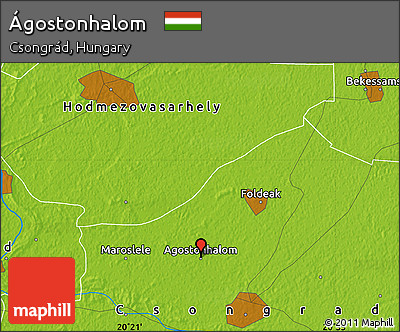 Physical Map of Ágostonhalom