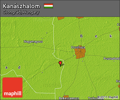 Physical Map of Kanászhalom