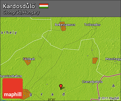 Physical Map of Kardosdůlő
