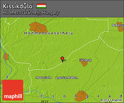 Physical Map of Kissíkdůlő