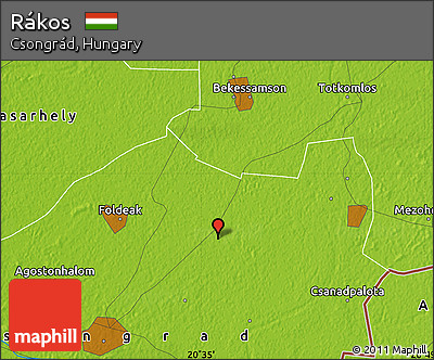 Physical Map of Rákos