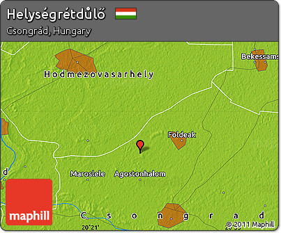 Physical Map of Helységrétdůlő