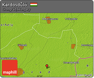 Physical Map of Kardosdůlő