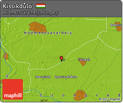 Physical Map of Kissíkdůlő