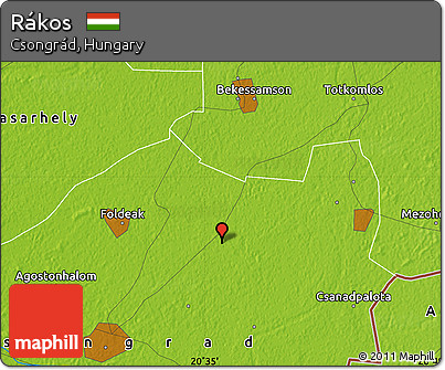 Physical Map of Rákos