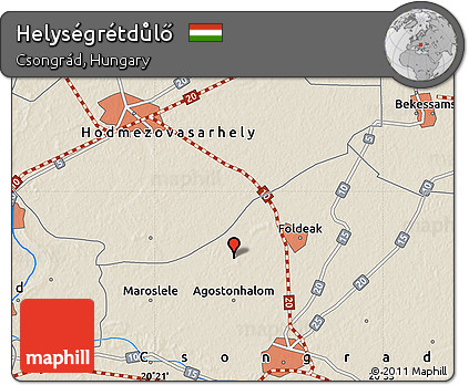 Shaded Relief Map of Helységrétdůlő