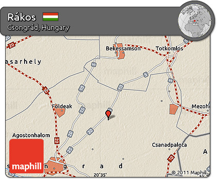 Shaded Relief Map of Rákos
