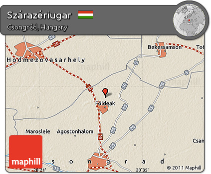 Shaded Relief Map of Szárazériugar