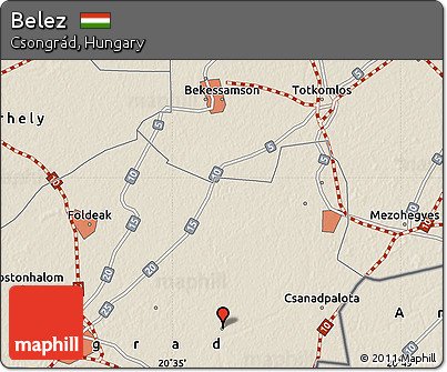 Shaded Relief Map of Belez