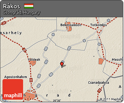 Shaded Relief Map of Rákos