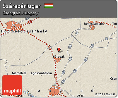 Shaded Relief Map of Szárazériugar