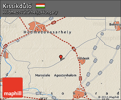 Shaded Relief Map of Kissíkdůlő