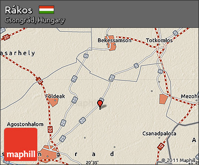 Shaded Relief Map of Rákos