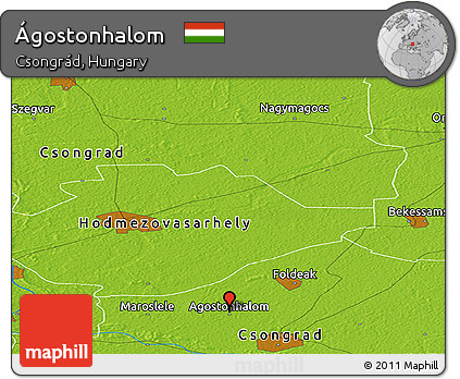Physical Panoramic Map of Ágostonhalom