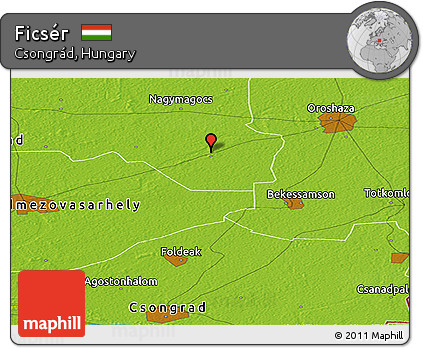 Physical Panoramic Map of Ficsér