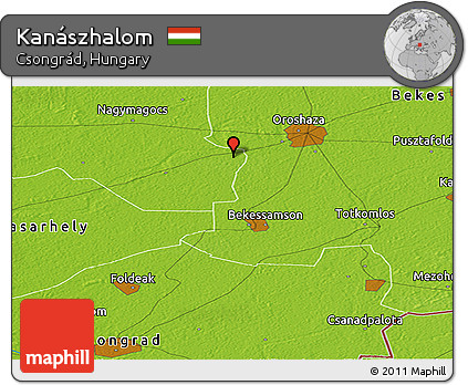 Physical Panoramic Map of Kanászhalom