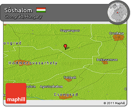 Physical Panoramic Map of Sóshalom