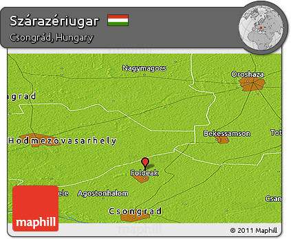 Physical Panoramic Map of Szárazériugar