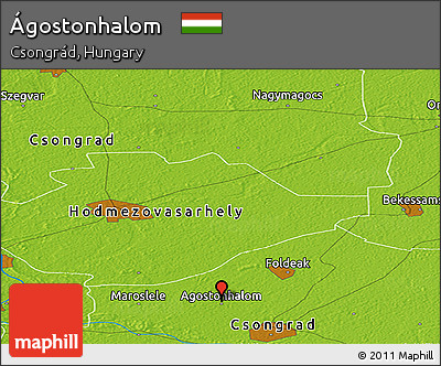 Physical Panoramic Map of Ágostonhalom
