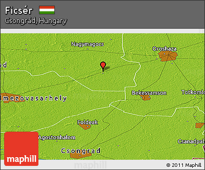 Physical Panoramic Map of Ficsér
