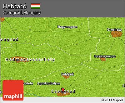 Physical Panoramic Map of Habtató