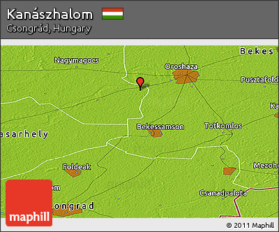 Physical Panoramic Map of Kanászhalom