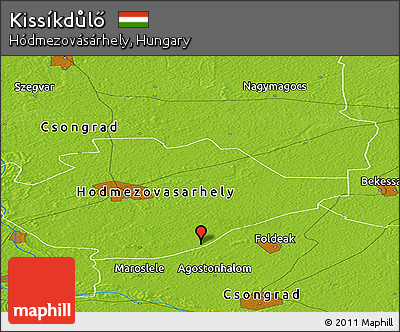 Physical Panoramic Map of Kissíkdůlő