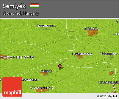 Physical Panoramic Map of Semlyék