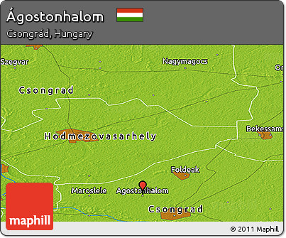 Physical Panoramic Map of Ágostonhalom