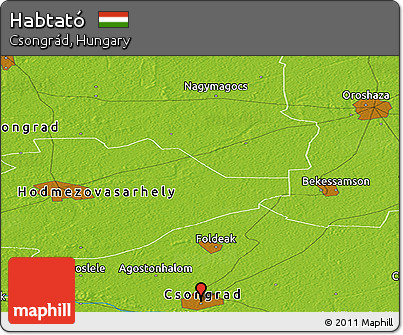 Physical Panoramic Map of Habtató