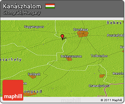 Physical Panoramic Map of Kanászhalom