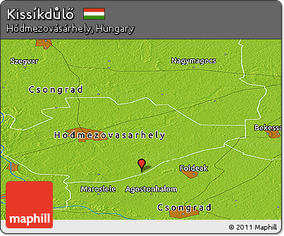 Physical Panoramic Map of Kissíkdůlő