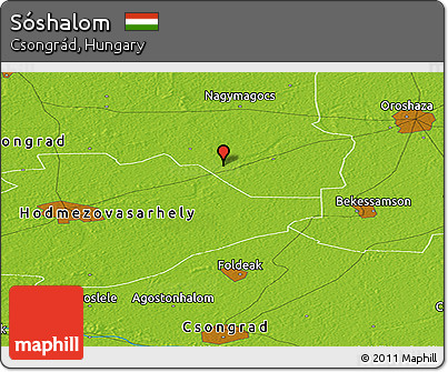 Physical Panoramic Map of Sóshalom