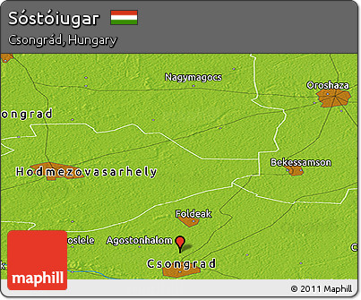 Physical Panoramic Map of Sóstóiugar
