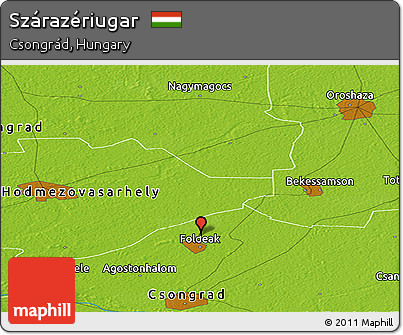 Physical Panoramic Map of Szárazériugar