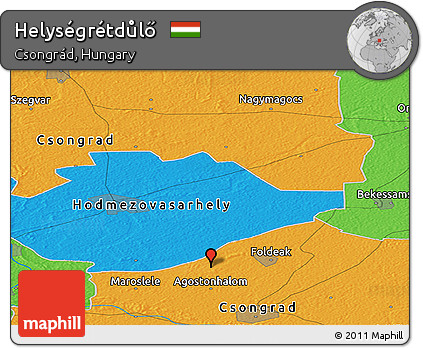 Political Panoramic Map of Helységrétdůlő