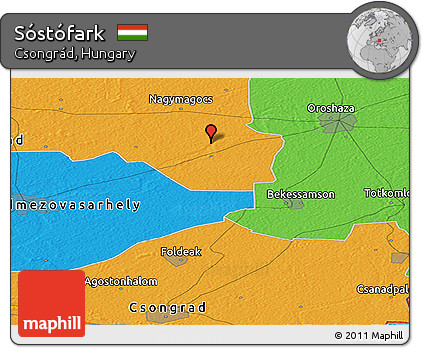 Political Panoramic Map of Sóstófark