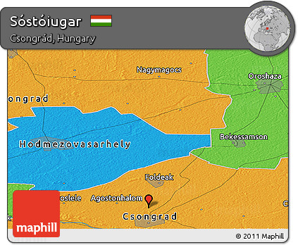 Political Panoramic Map of Sóstóiugar