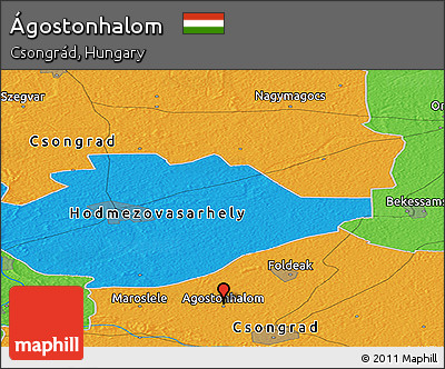 Political Panoramic Map of Ágostonhalom