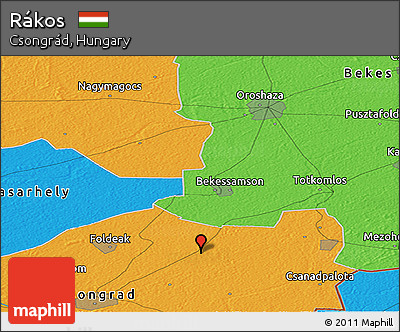 Political Panoramic Map of Rákos