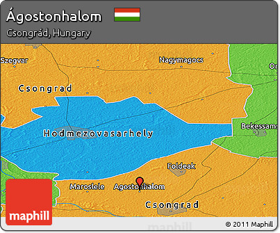 Political Panoramic Map of Ágostonhalom