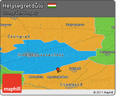 Political Panoramic Map of Helységrétdůlő