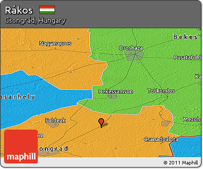 Political Panoramic Map of Rákos