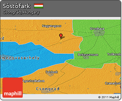 Political Panoramic Map of Sóstófark