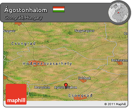 Satellite Panoramic Map of Ágostonhalom