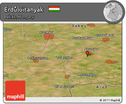 Satellite Panoramic Map of Érdůlőitanyák