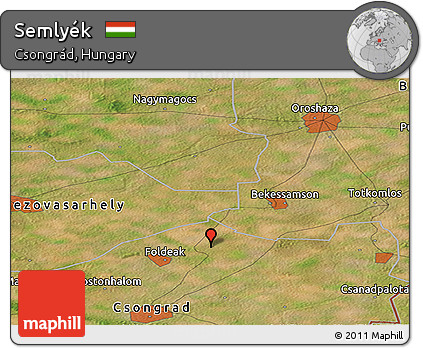 Satellite Panoramic Map of Semlyék