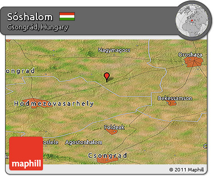 Satellite Panoramic Map of Sóshalom